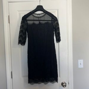 BCBG black lace shift dress. Size 6, never been worn.